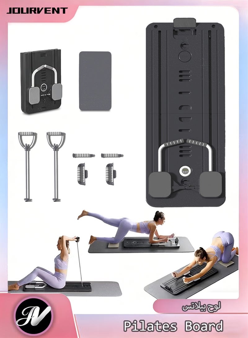 Jourvent Pilates Board,  2025 Pilates Reformer Set, 5 in1 Pilates Reformer Machine with Timer, Multi-Purpose Foldable Pilates Reformer Board for Home, Pilates Sliding Board for Home Women Men - Image 1